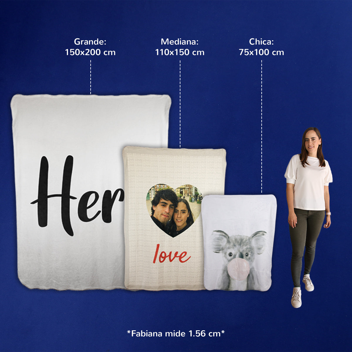 Cobija frazada personalizable love