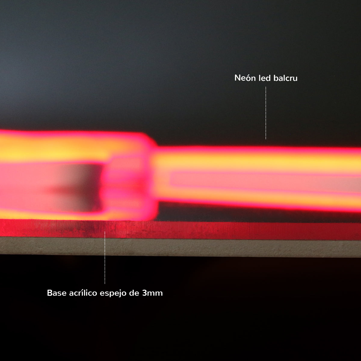 Espejo Neón Ondas Brillantes