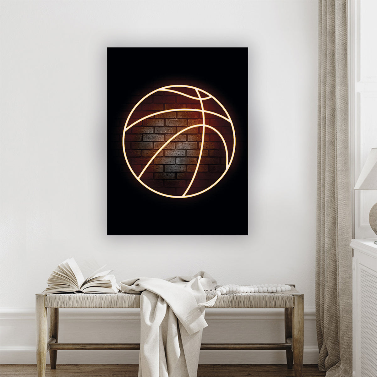 Cuadro Neón balon basketball - balcru #color_naranja