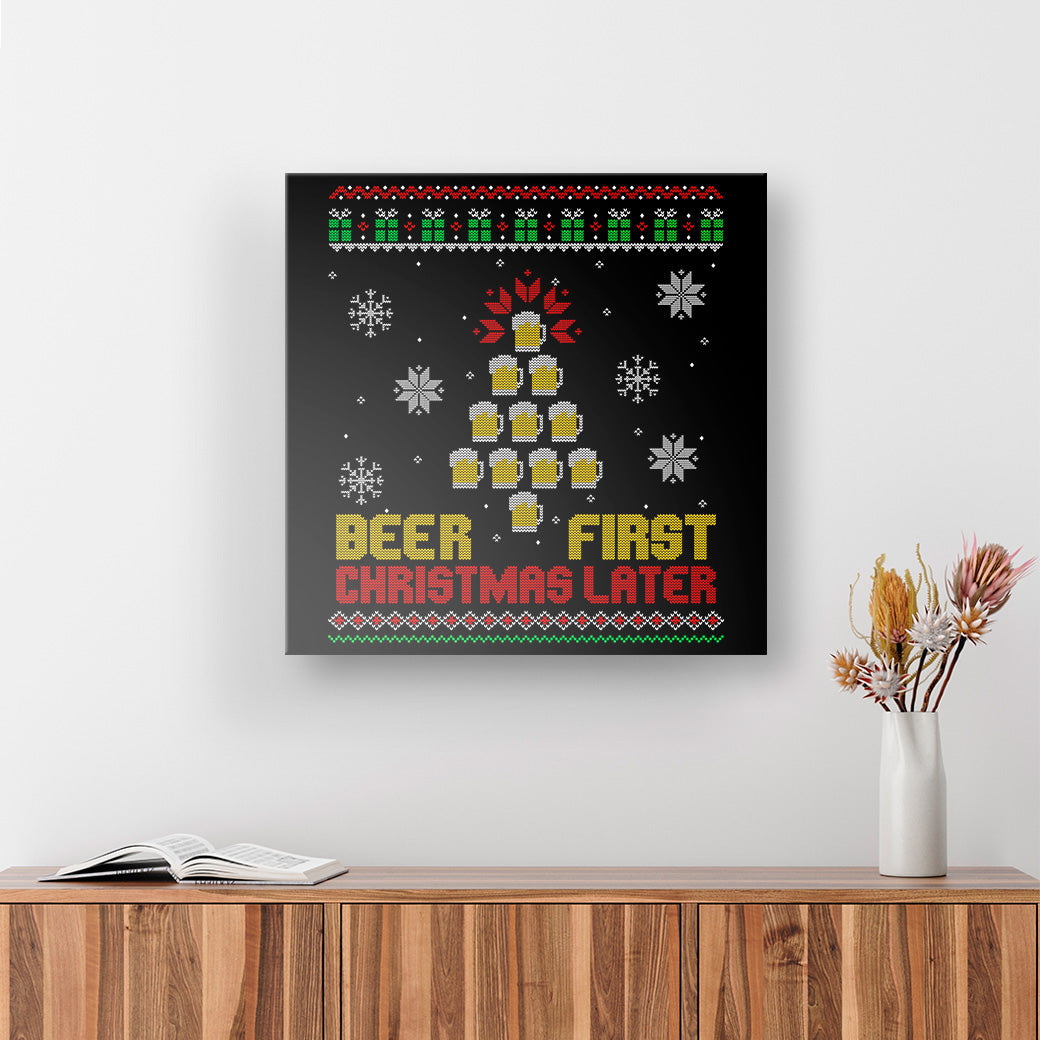 Cuadro de cervezas primero navidad después