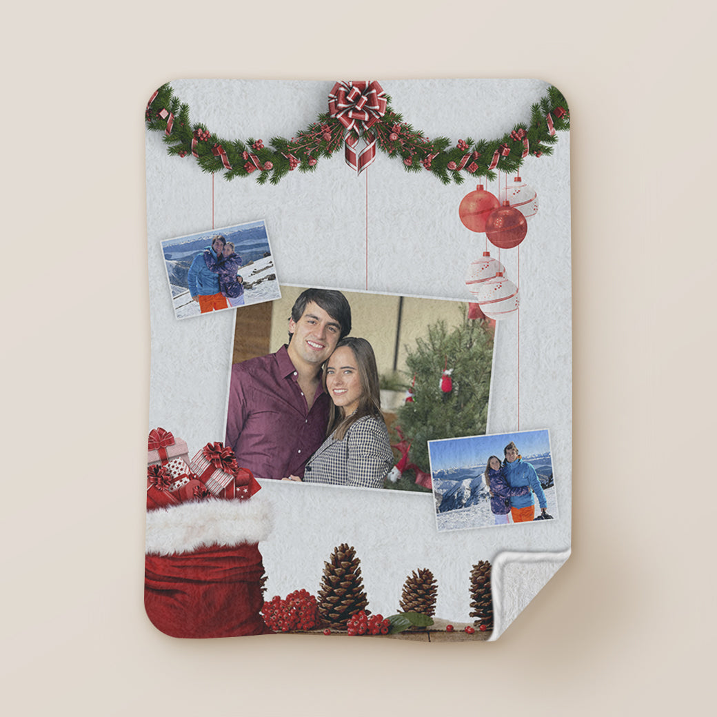 Cobija frazada personalizable navideña