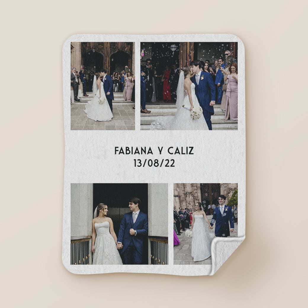 Cobija frazada personalizable collage de fotos