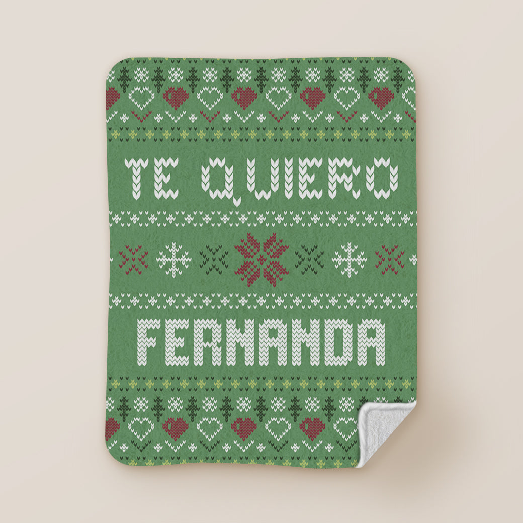 Cobija frazada personalizable suéter navideño feo