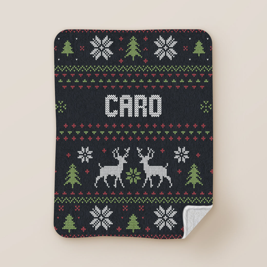 Cobija frazada personalizable suéter feo