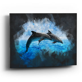 Cuadro decorativo de Delfines volando