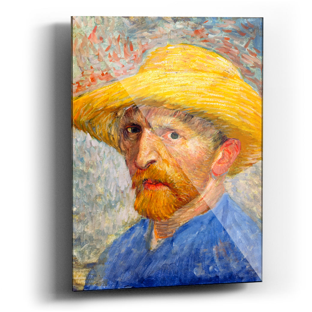 Cuadro acrílico Autorretrato con sombrero de paja Vincent Van Gogh - balcru #Tipo_Acrílico