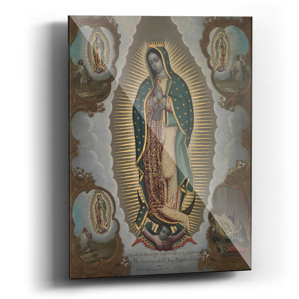 Pintura de La Virgen de Guadalupe con las Cuatro Apariciones