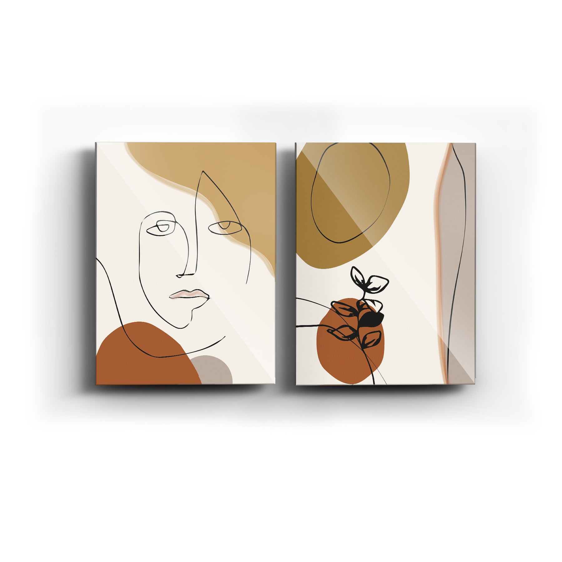 Collage de Cuadros Abstract Terracotta