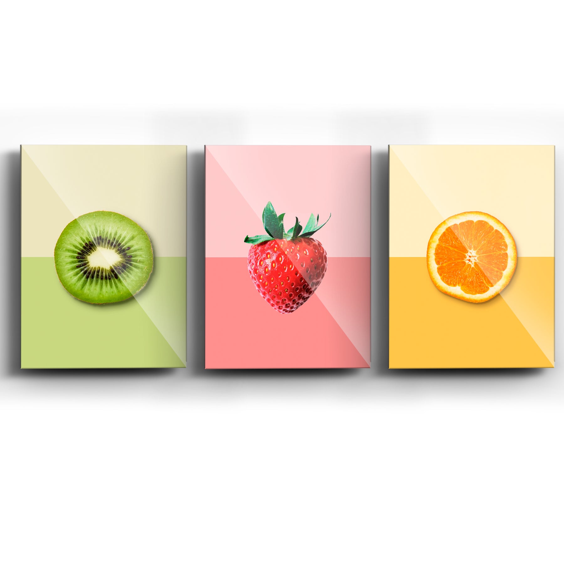 Collage de Cuadros de Frutas bicolores